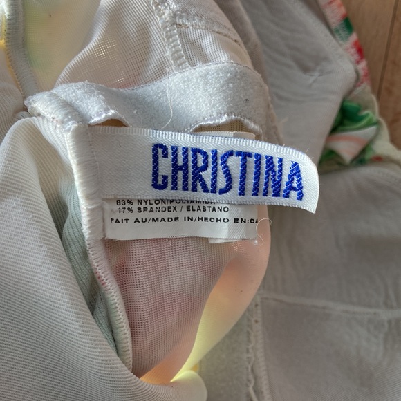 80s Christina floral small bathing suit - Picture 3 of 12